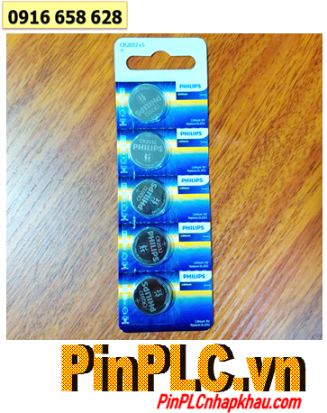 COMBO 01vỉ=5viên Pin 3v lithium Philips CR2032P5BC/93 chính hãng _Giá chỉ 98.000đ/ 5viên